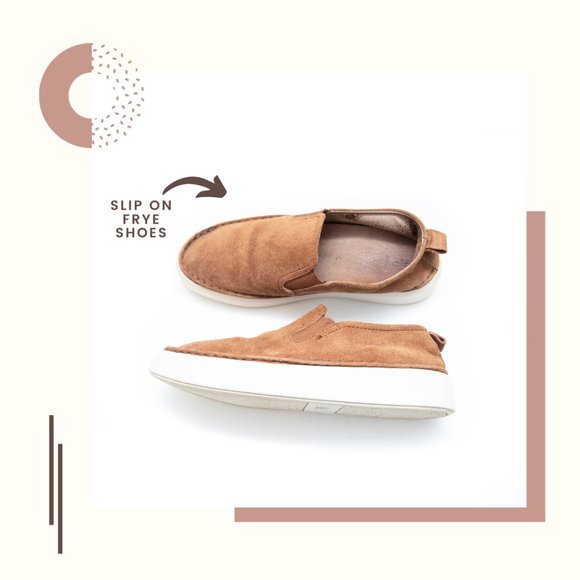 Frye Orange Tan Suede Slip On Shoes - Picture 1 of 8